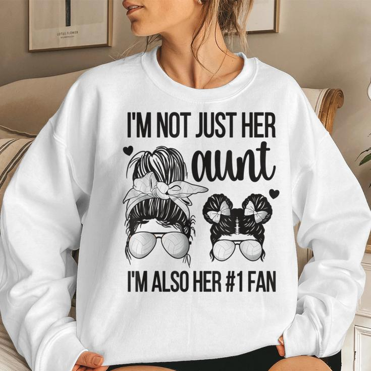 I'm Her Fan Proud Volleyball Auntie Volleyball Aunt Women Sweatshirt Gifts for Her