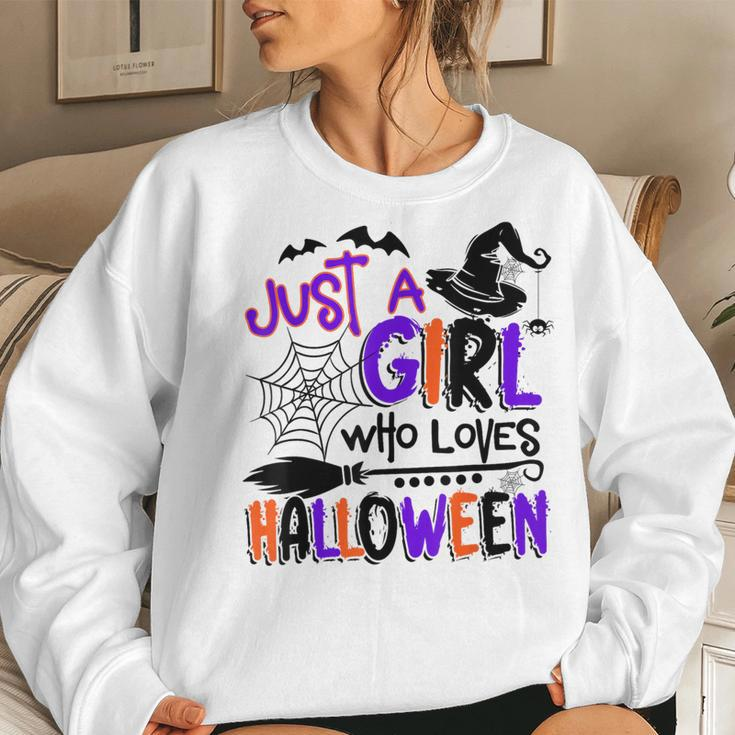 Just A Girl Who Loves Halloween Halloween Costume Women Sweatshirt Gifts for Her