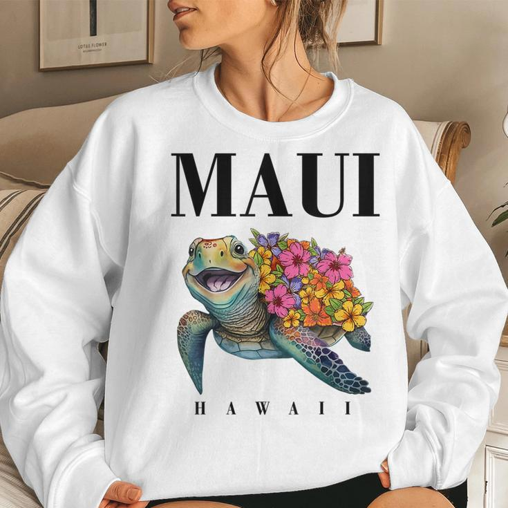 Maui HawaiianTurtle Hibiscus N Girl Hawaii Women Sweatshirt Gifts for Her