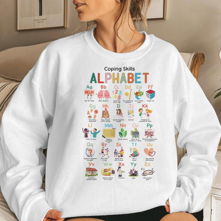 Mental Health Awareness Coping Skills Alphabet Teachers Women Sweatshirt Gifts for Her