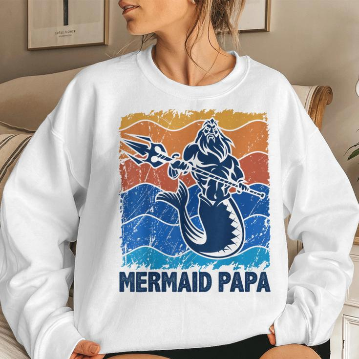 Mermaid Papa Merman Dad Of The Birthday Girls Women Sweatshirt Gifts for Her