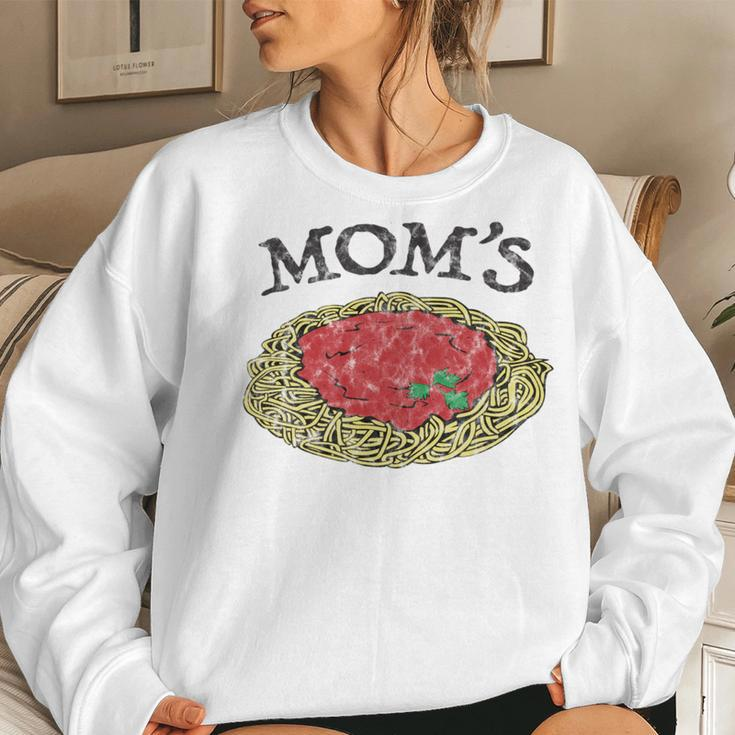 Moms Spaghetti Italian Graphic Print Women Sweatshirt Gifts for Her