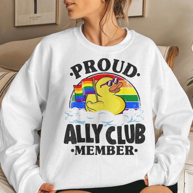 Proud Ally Club Member Rubber Duck Rainbow Gay Lesbian LGBT Long Sleeve  T-Shirt