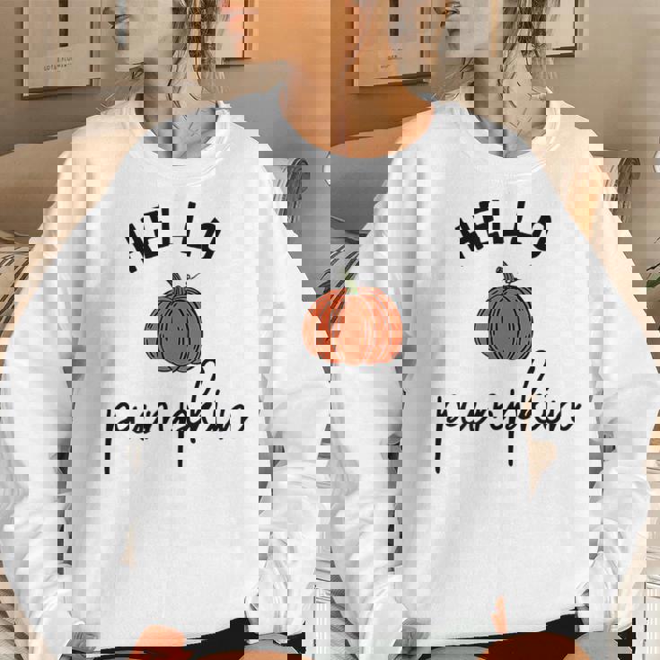 Pumpkin Halloween Hello Pumpkin Fall Thanksgiving Pocket Fall Thanksgiving Women Sweatshirt Gifts for Her