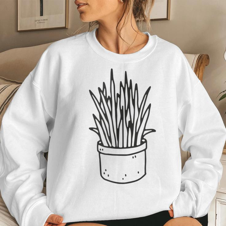 Sansevieria Snake Plant Mother-In-Law's Tongue Women Sweatshirt Gifts for Her