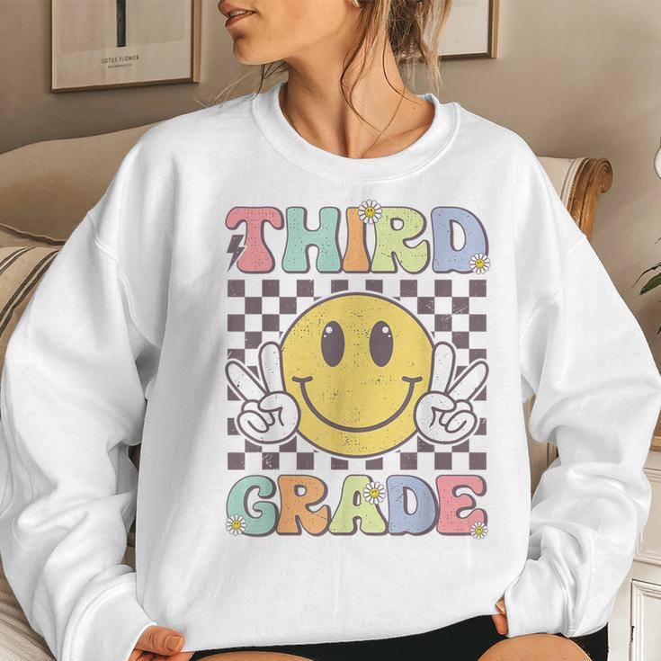Third Grade Teachers Boys Girls Smile Face 3Rd Grade Team Women Sweatshirt Gifts for Her