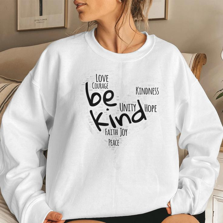 Unity Day Orange Heart Be Kind Anti Bullying Women Sweatshirt Gifts for Her