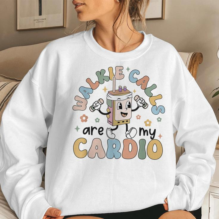 Walkie Calls Are My Cardio Retro Special Education Teacher Women Sweatshirt Gifts for Her