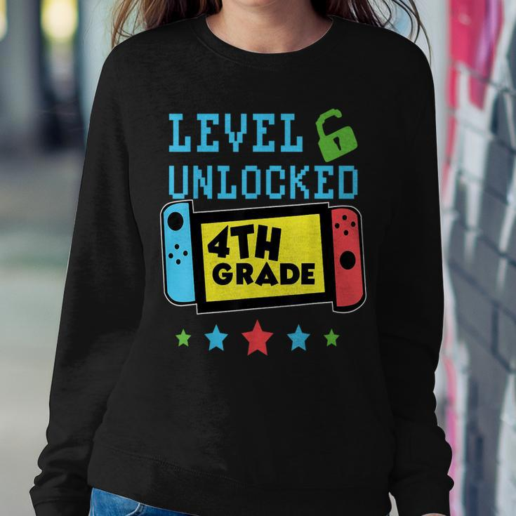 4Th Grade Level Unlocked Gamer First Day Of School Boys Women Sweatshirt Funny Gifts