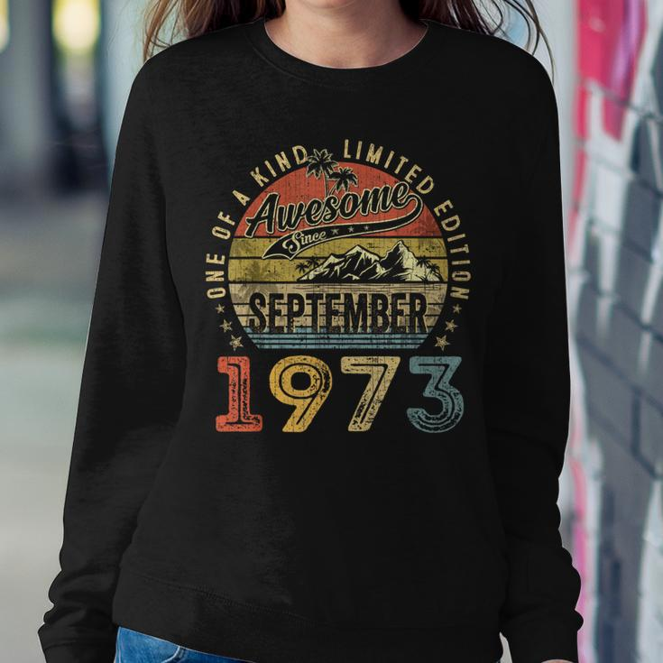 50 Year Old Awesome Since September 1973 50Th Birthday Women Sweatshirt Funny Gifts