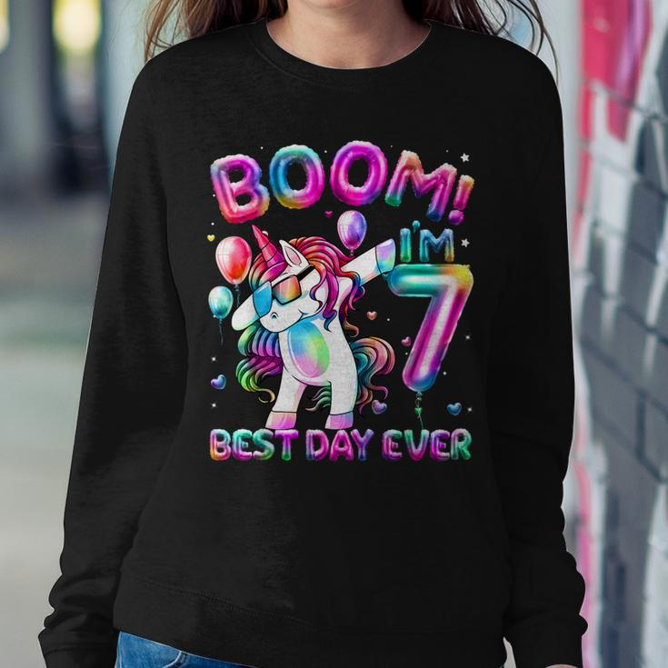 7 Years Old Dabbing Unicorn 7Th Birthday Girl Party Women Sweatshirt Unique Gifts