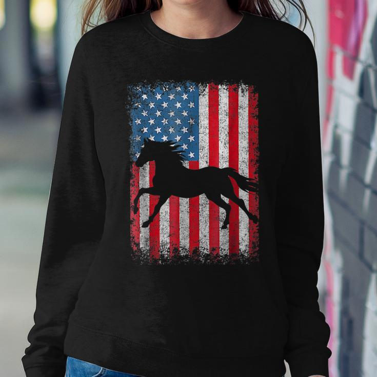 American Flag 4Th Of July Horse Patriotic Vintage Men Women Patriotic Women Sweatshirt Unique Gifts