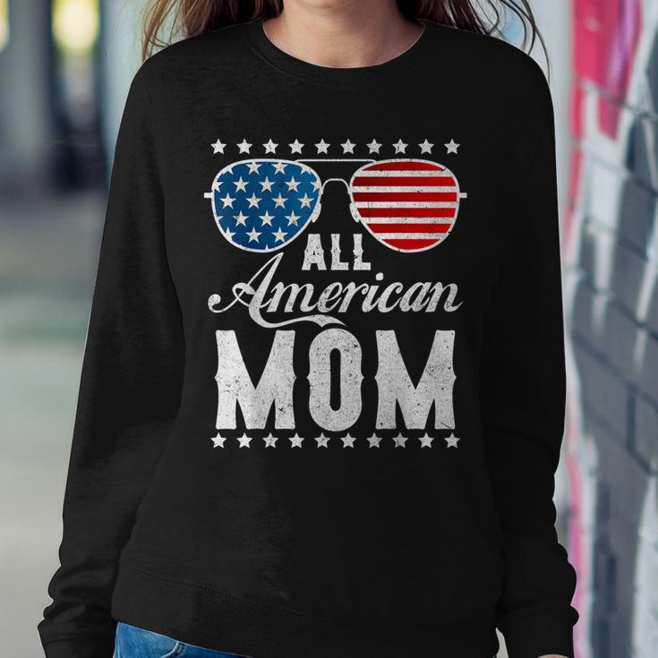 All American Mom - Usa Flag 4Th Of July Matching Sunglasses Women Sweatshirt Unique Gifts