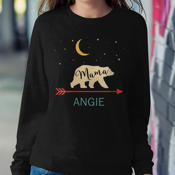 Angie Name Personalized Retro Mama Bear Women Sweatshirt Unique Gifts