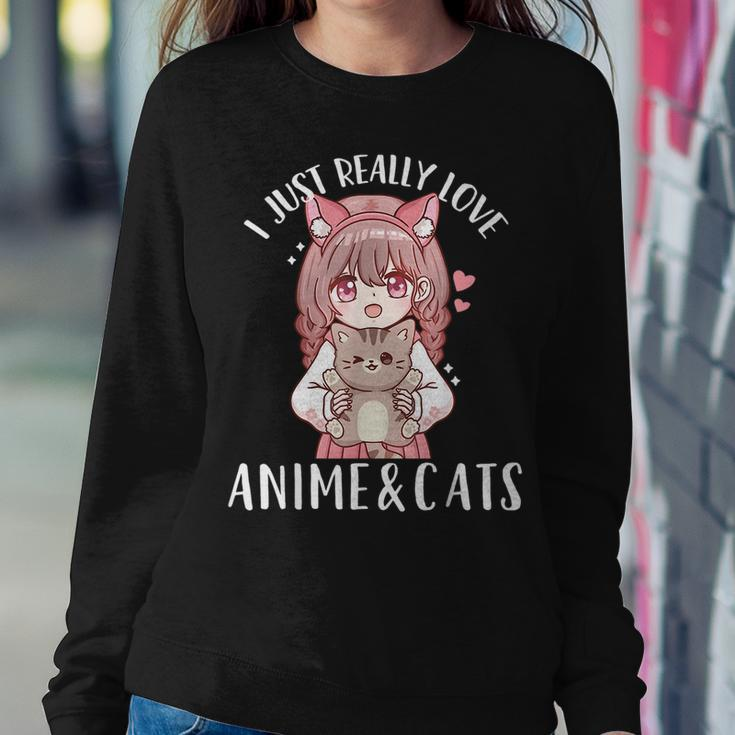 Anime And Cats Kawaii Cat For Girls Women Sweatshirt Funny Gifts