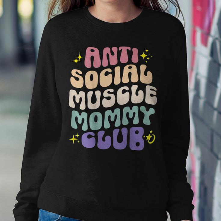Anti Social Muscle Mommy Club Groovy Pump Cover Women Sweatshirt Unique Gifts