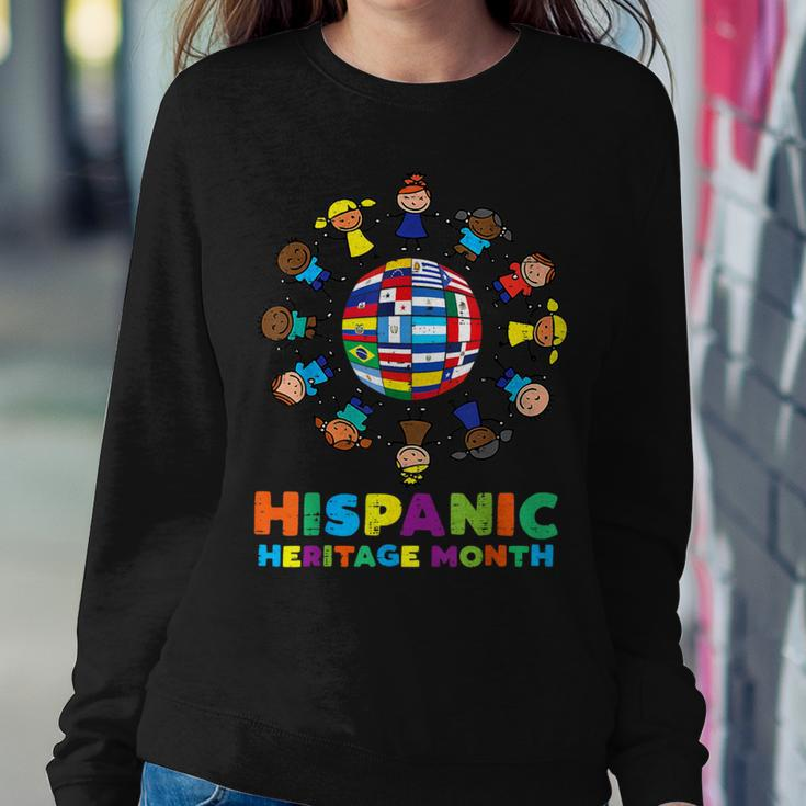 Around Globe Hispanic Flags Heritage Month Boys Girls Women Sweatshirt Unique Gifts