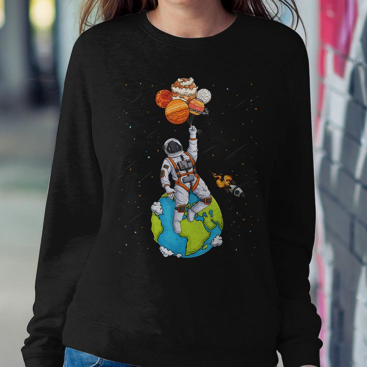 Astronaut Planets Outer Space Man Solar System Women Sweatshirt Funny Gifts