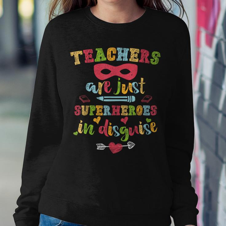 Back To School Teachers Are Superheroes Hand Drawn Women Sweatshirt Unique Gifts