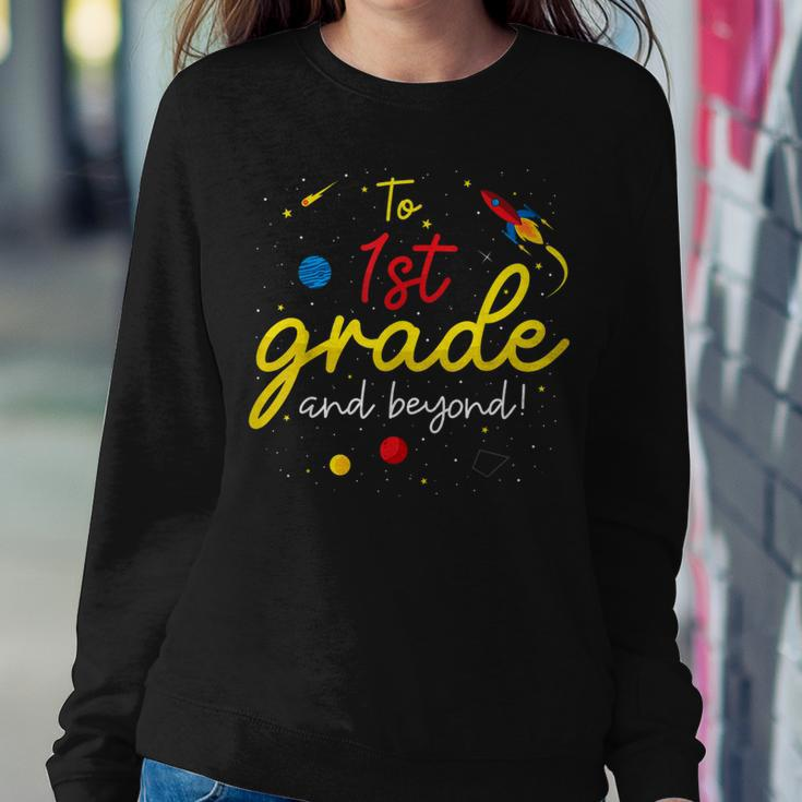 Back To School First Grade Boy Girl Space 1St Grade Teacher Women Crewneck Graphic Sweatshirt Unique Gifts