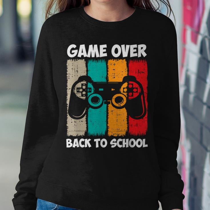 Back To School Funny Game Over Teacher Student Video Game Women Crewneck Graphic Sweatshirt Personalized Gifts