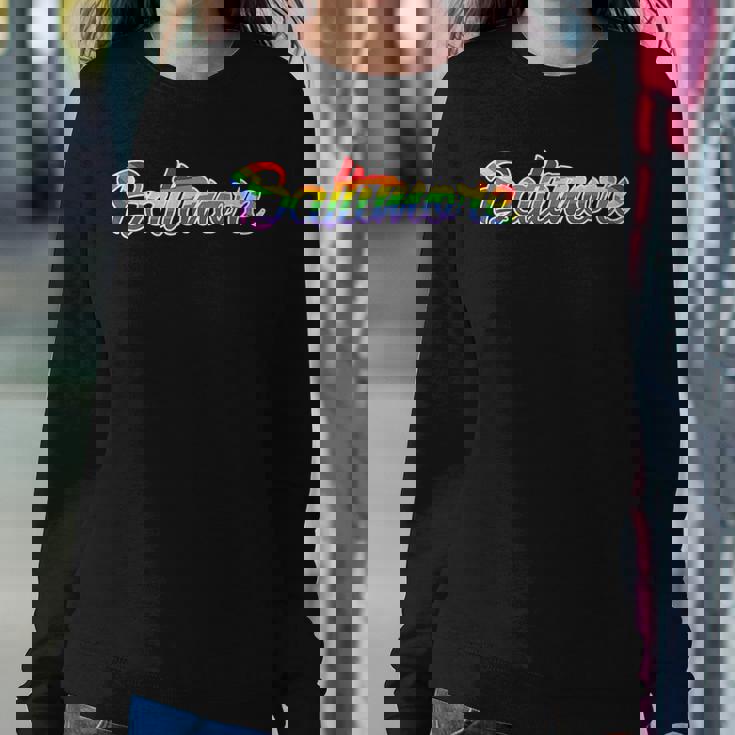 Baltimore Md Gay Pride Parade Classic Rainbow Flag Women Sweatshirt Unique Gifts