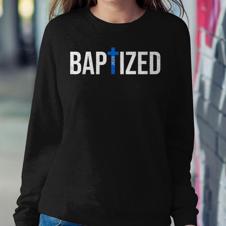 Baptized 2023 Christian Water Baptism Church Group Christ Women Crewneck Graphic Sweatshirt Funny Gifts