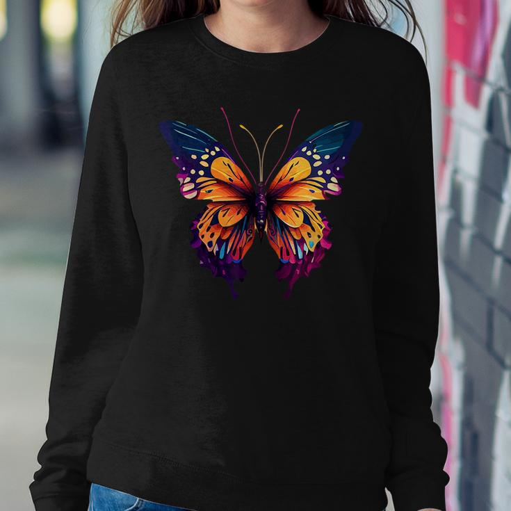 Beautiful Watercolor Butterfly Graphic Women Sweatshirt Unique Gifts