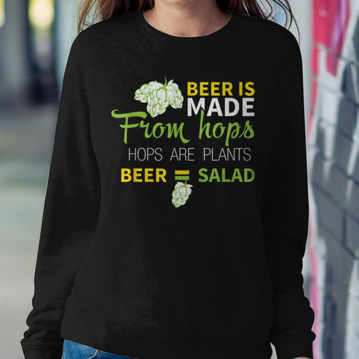 Beer Is From Hops Beer Equals Salad Alcoholic Party Women Sweatshirt Unique Gifts