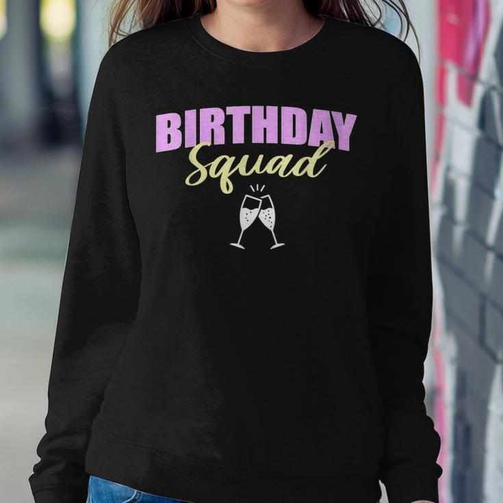 Birthday Squad Champagne Toast Gift For Womens Women Crewneck Graphic Sweatshirt Funny Gifts
