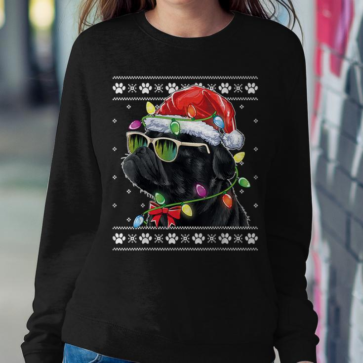 Black Pug Christmas Tree Dog Mom Dad Ugly Sweater Christmas Women Sweatshirt Funny Gifts