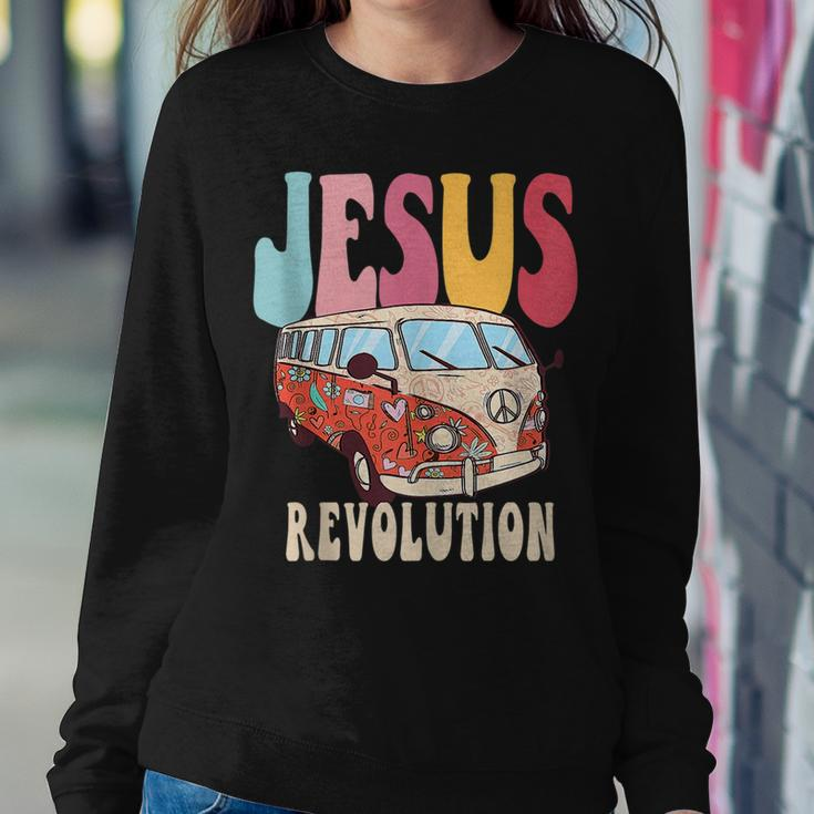 Boho Jesus-Revolution Christian Faith Based Jesus Costume Faith Women Sweatshirt Unique Gifts