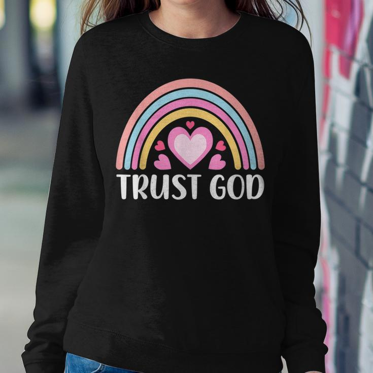 Boho Rainbow For Women Trust God Have Faith Christian Faith Sweatshirt Unique Gifts