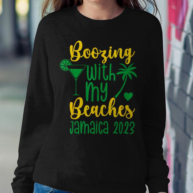 Boozing With My Beaches Jamaica 2023 Girls Trip Vacation Women Sweatshirt Funny Gifts