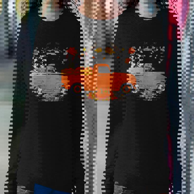 Boston Terrier Pumpkin Truck Fall Thanksgiving Halloween Fall Thanksgiving Women Sweatshirt Unique Gifts