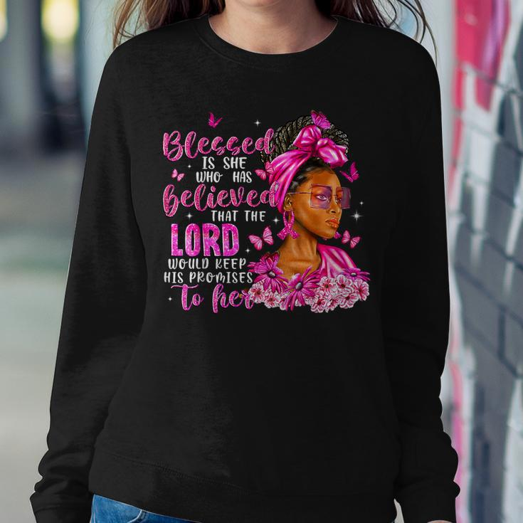 Breast Cancer Afro Black Girls Butterfly Pink Ribbon Women Sweatshirt Unique Gifts