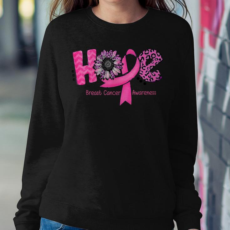 Breast Cancer Awareness Hope Pink Ribbon Leopard Sunflower Women Sweatshirt Funny Gifts