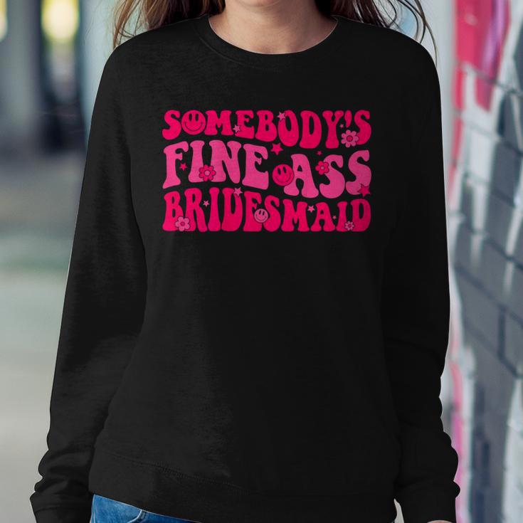 Bridesmaid Bride Squad Bridal Shower Groovy Bachelorette Women Sweatshirt Unique Gifts