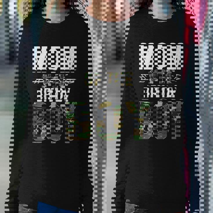 Camouflage Mom Of The Birthday Boy Women Crewneck Graphic Sweatshirt Personalized Gifts