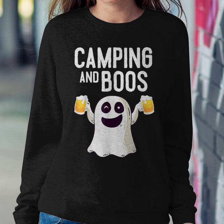 Camping And Boos Cute Ghost Halloween Drinking Beer Women Sweatshirt Unique Gifts