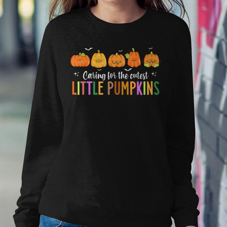 Caring For The Cutest Little Pumpkins Nicu Nurse Halloween Women Sweatshirt Unique Gifts