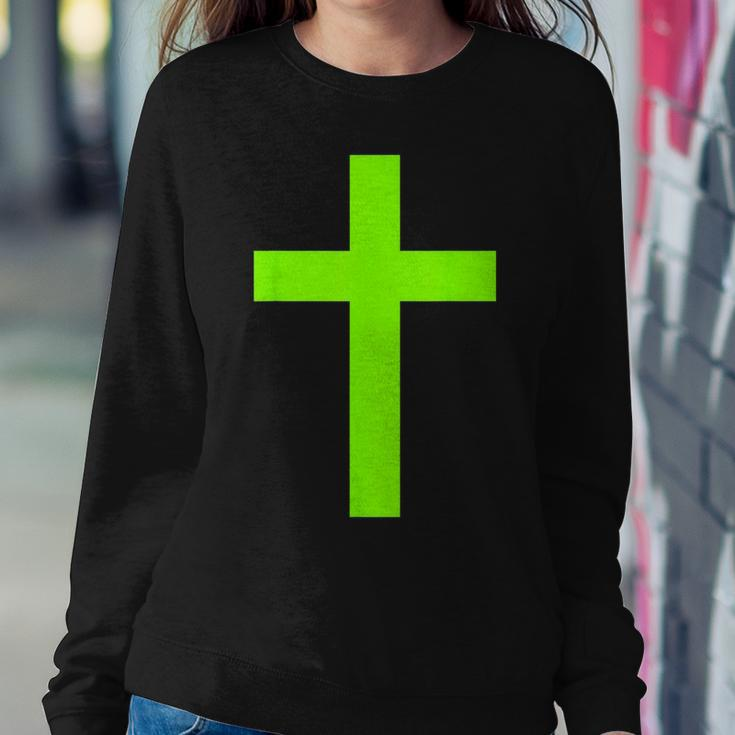 Christian God Jesus Cross Lime Green Women Sweatshirt Unique Gifts