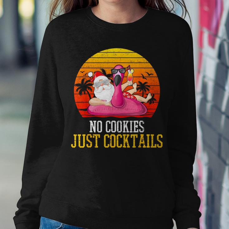 Christmas In July No Cookies Just Cocktails Summer Flamingo Cocktails Women Sweatshirt Unique Gifts