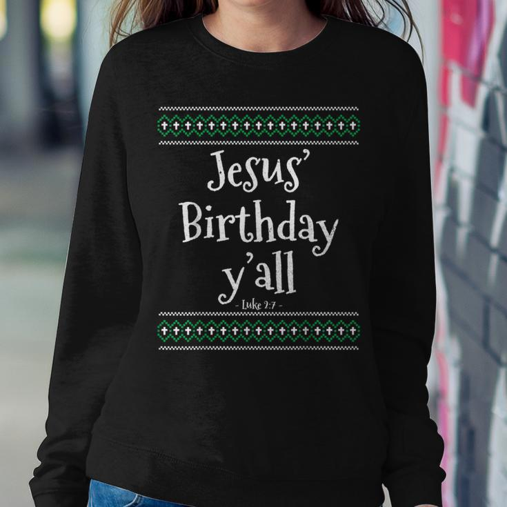 Christmas Ugly Sweater Jesus Birthday Y'all Women Sweatshirt Funny Gifts