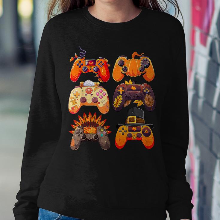 Controllers Fall Gaming Video Game Turkey Thanksgiving Boys Women Sweatshirt Unique Gifts