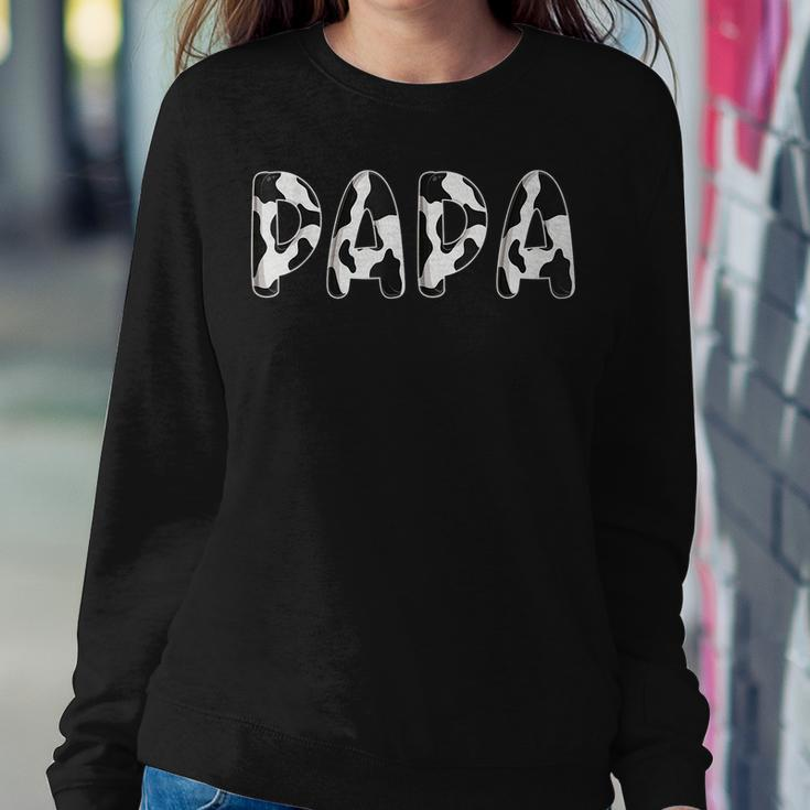Cow Papa Birthday Family Matching Fathers Day Boy Girl Farm Women Crewneck Graphic Sweatshirt Funny Gifts