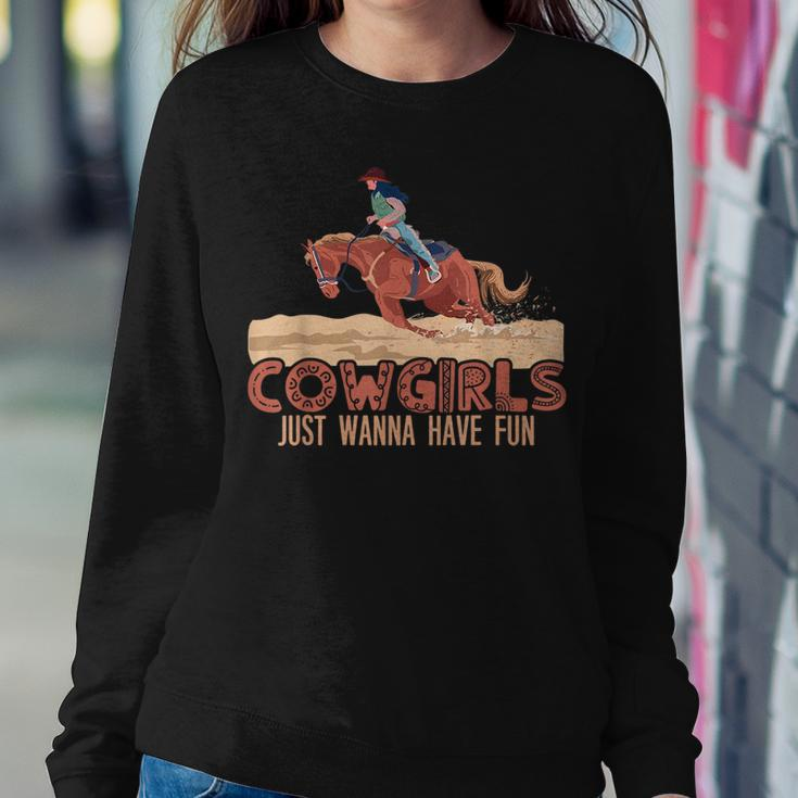 Cowgirls Just Wanna Have Fun Horse Riding Lover Cowgirls Horse Riding Women Sweatshirt Unique Gifts
