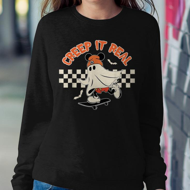 Creep It Real Spooky Ghost Mouse Halloween Women Sweatshirt Unique Gifts
