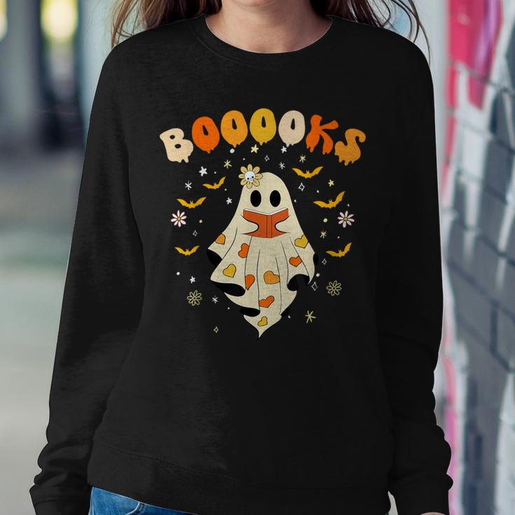 Cute Ghost Reading Library Books Halloween Booooks Women Sweatshirt Funny Gifts