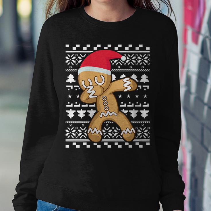 Dabbing Gingerbread Man Ugly Christmas Sweater Women Sweatshirt Mazezy